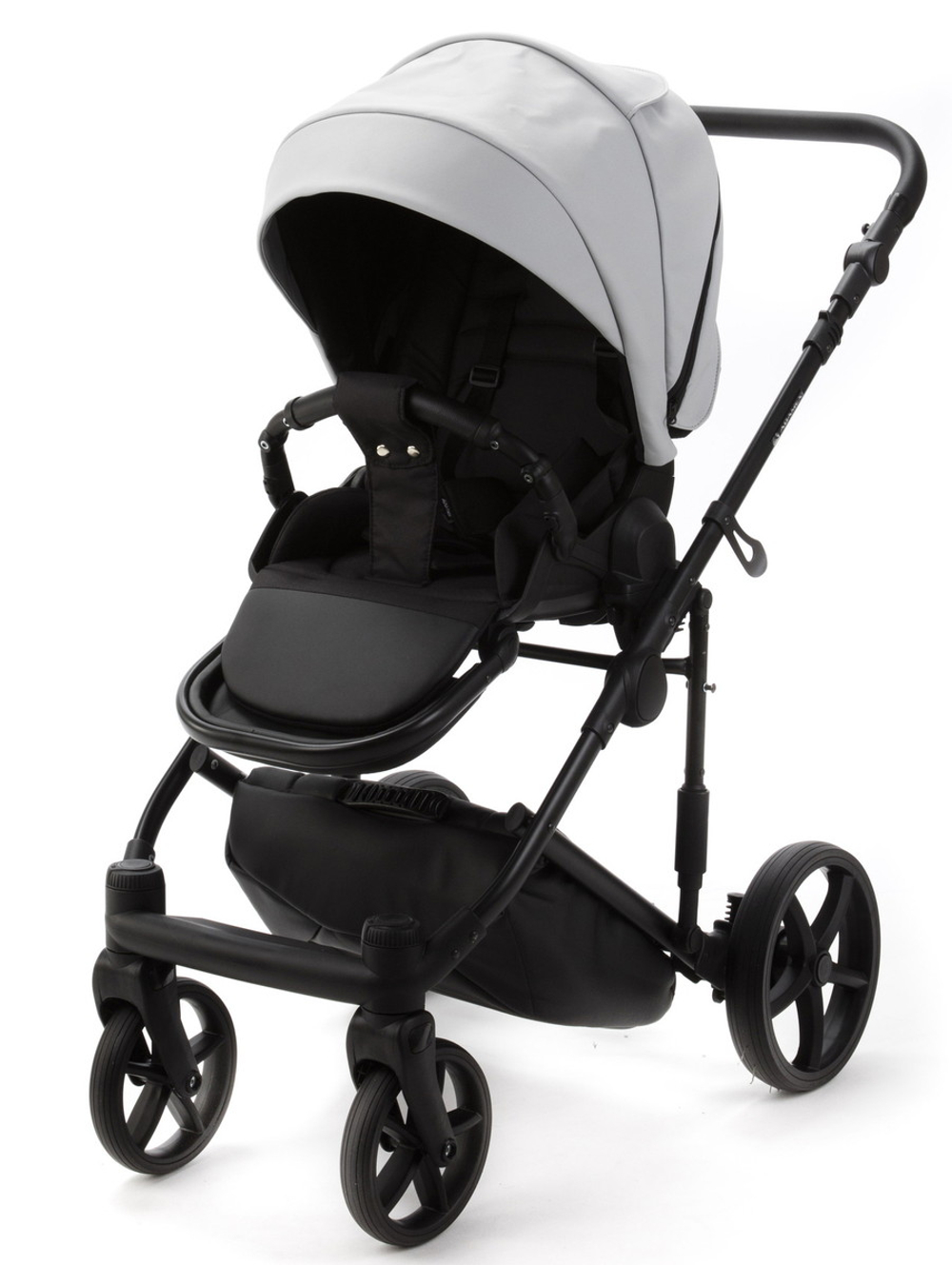 Детская коляска Adamex Zico Deluxe New 3 в 1 ZN-SA03 СВЕТЛО-СЕРАЯ КОЖА