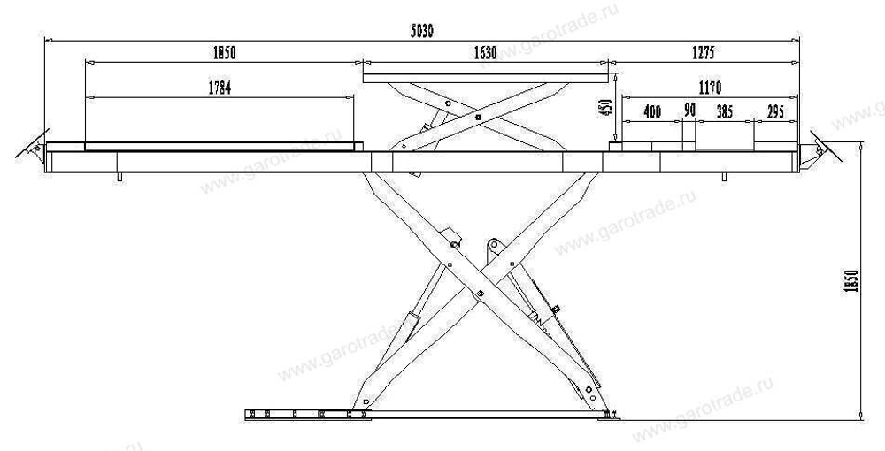 Подъемник ножничный двухуровневый для сход-развала RLS4.5FM