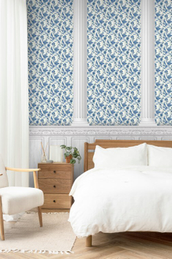 Ламинированная панель ПВХ Росария голубая 2700х250мм