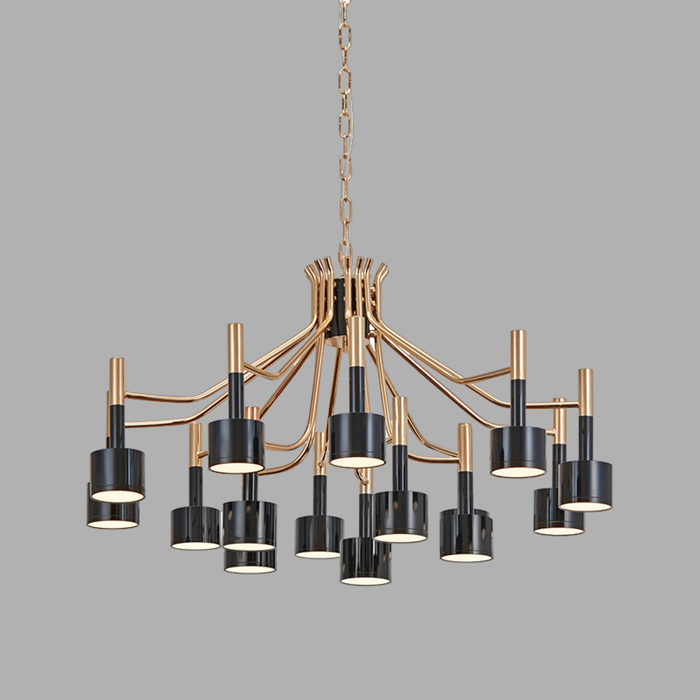 Pendant design lamp Ella by Delightfull (15 lampshades,  Black)