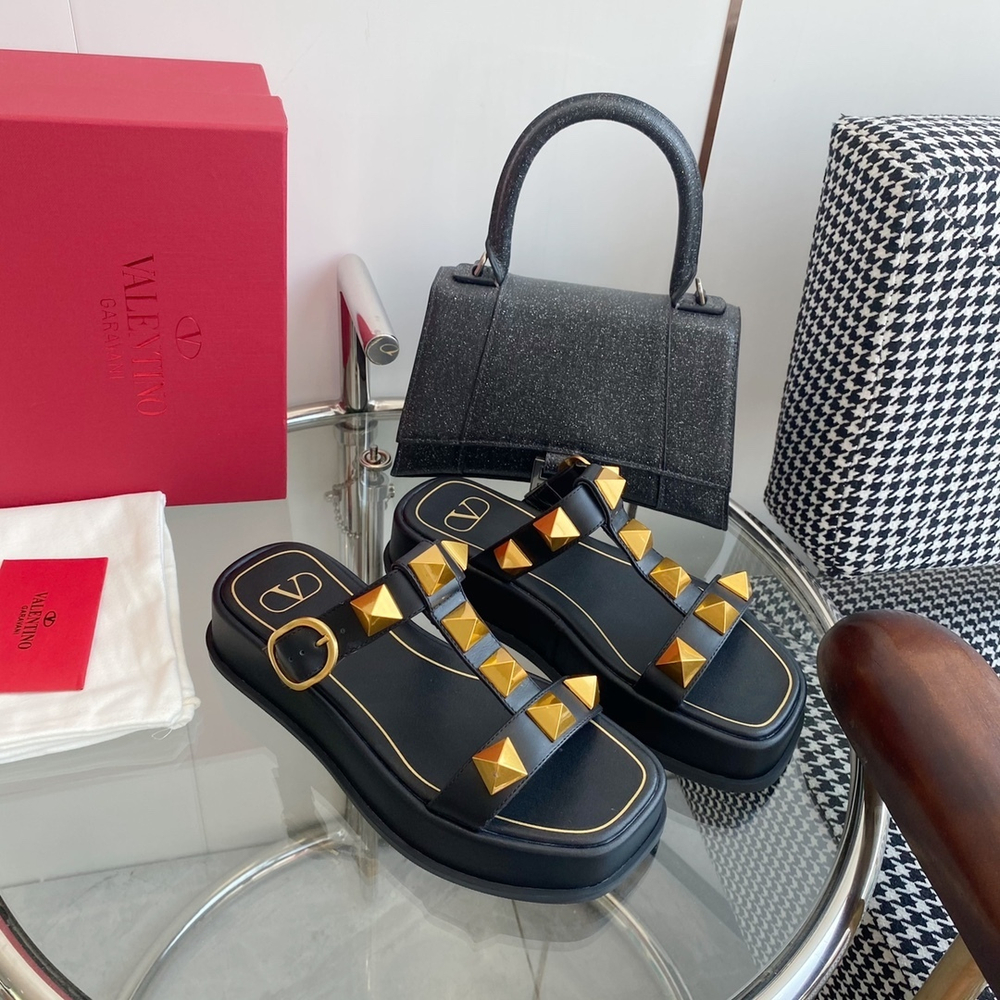 Valentino Roman Stud Slide Sandal