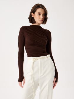 Лонгслив из вискозы со складками