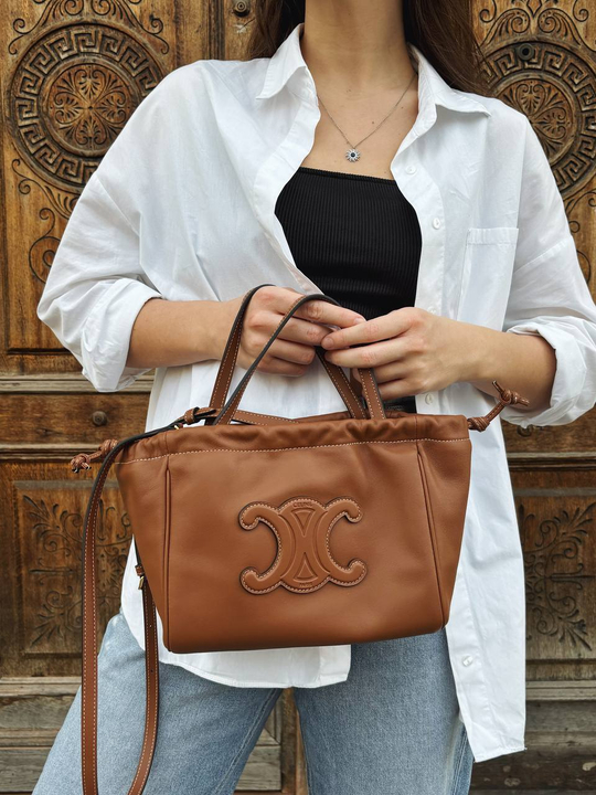 Celine Small Cabas Drawstring Cuir Triomphe