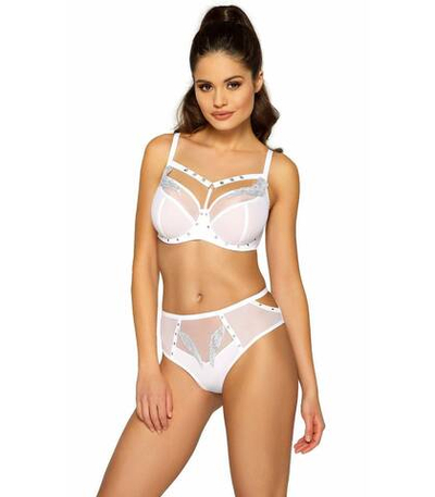 Бюстгальтер Starling с плотной чашкой и вышивкой люрексом в виде крылышек (Размер: 105E) (Цвет: белый)