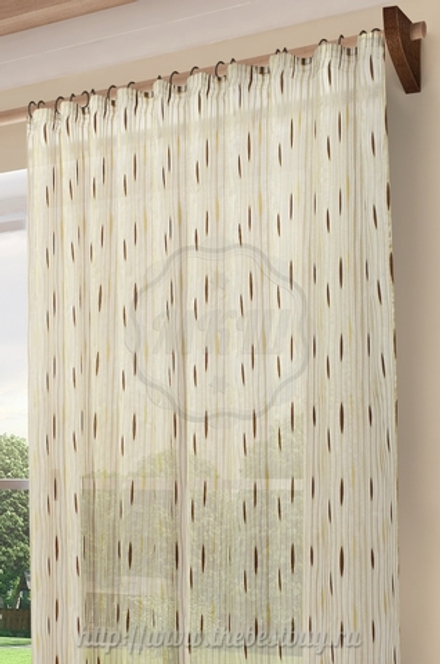 Тюль с рисунком: Делис (S204-2) - (300х280)х2 см. - коричневый