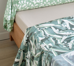 Постельное белье 2 спальное евро Blanc des Vosges Botanico Kaki Франция