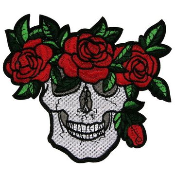 Нашивка Череп с розами