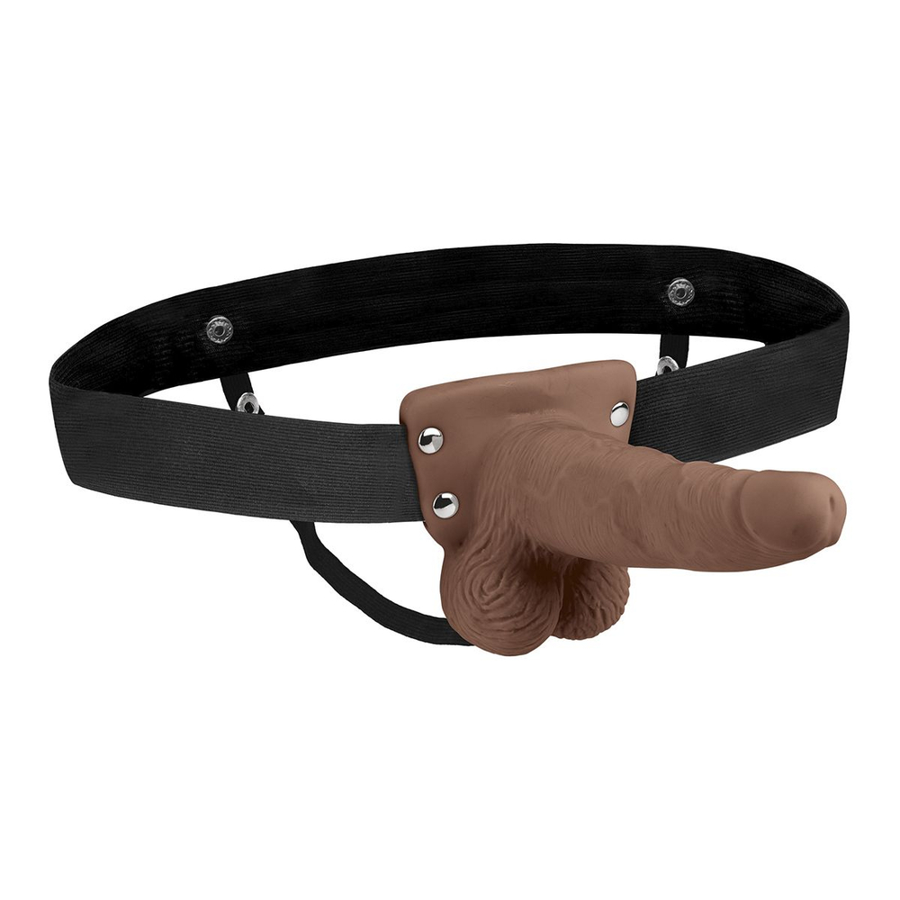 Шестидюймовый коричневый страпон с USB-зарядкой