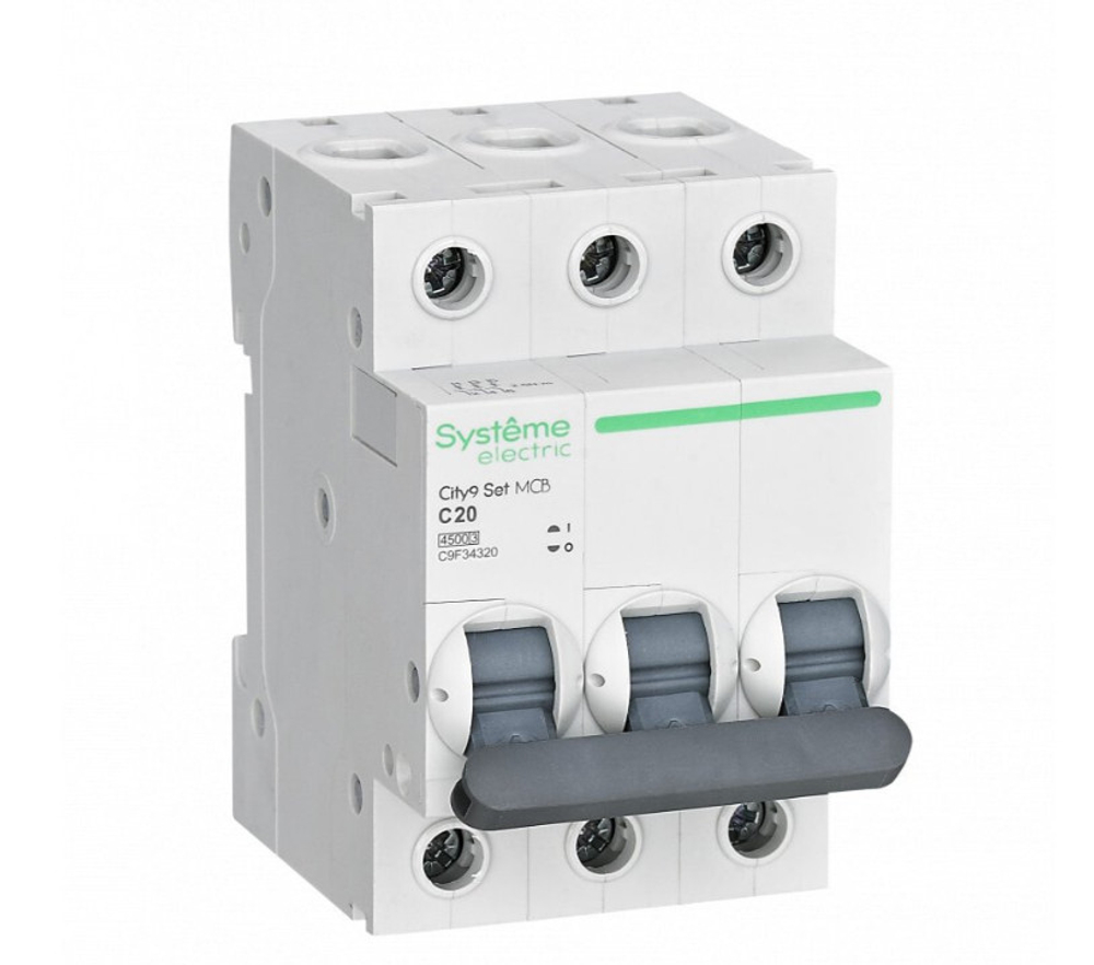 Автоматический выключатель Schneider Electric City9 Set 3P AB 20А С 4,5кА 400В