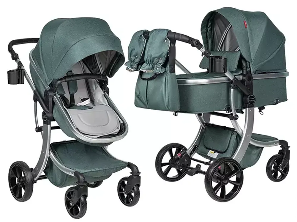 Коляска трансформер Aimile Original New Silver (Вечнозеленый  NDS-1)