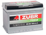 Аккумулятор 6CT- 80 А.ч., о.п., R+, ZUBR PREMIUM