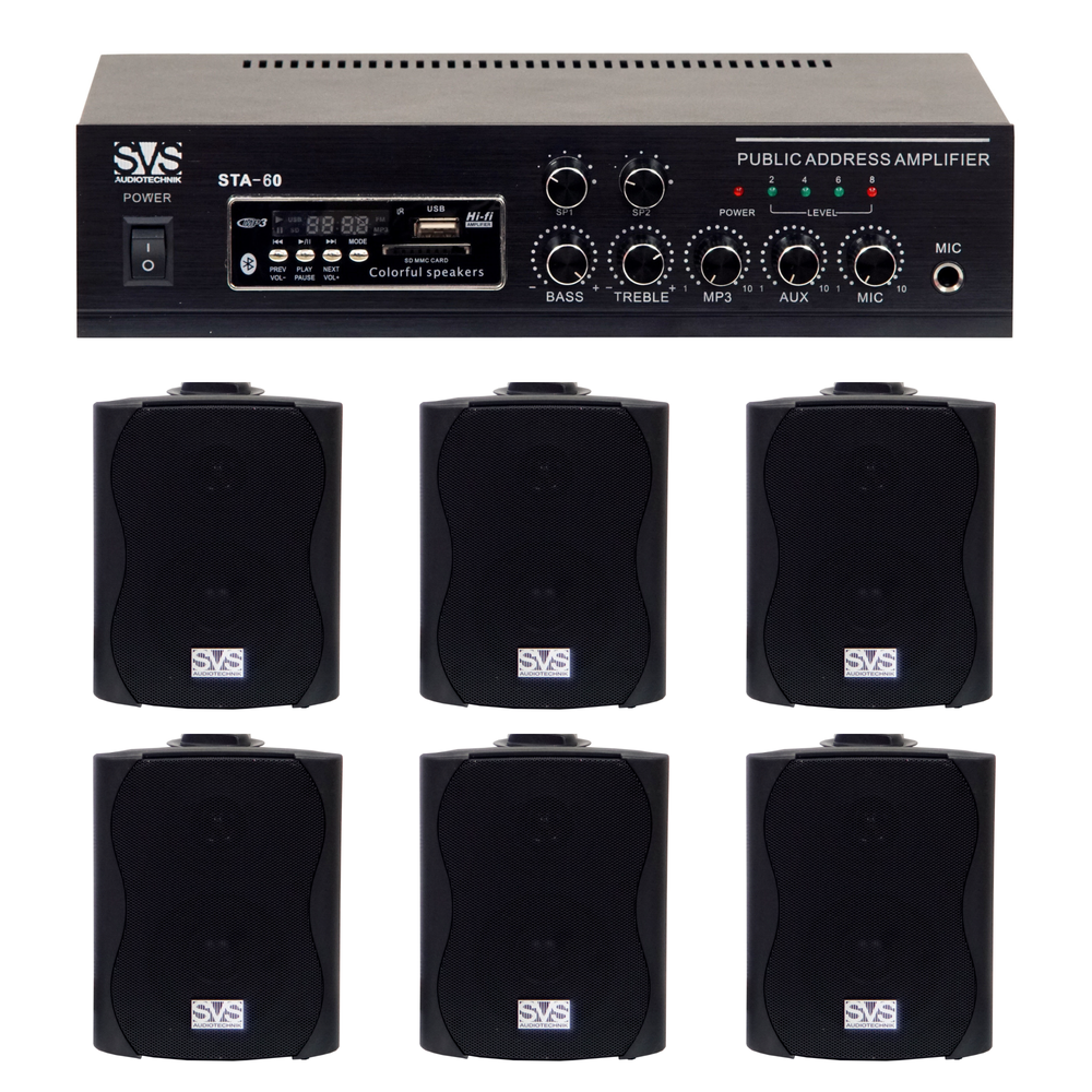 Комплект оборудования для фоновой музыки SVS Audiotechnik WS-20 x6