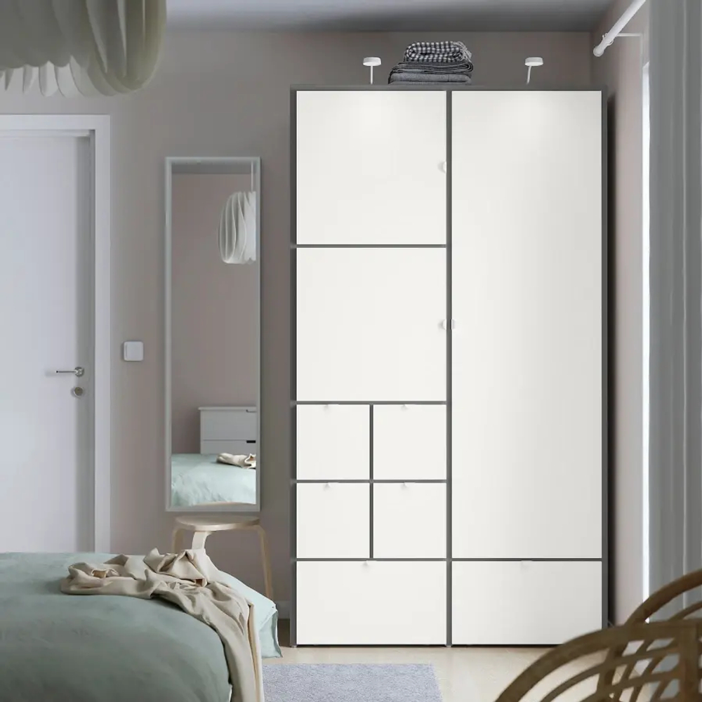 Платяной шкаф  - VIHALS IKEA/ ВИХАЛС ИКЕА, 122x59x216 см, белый