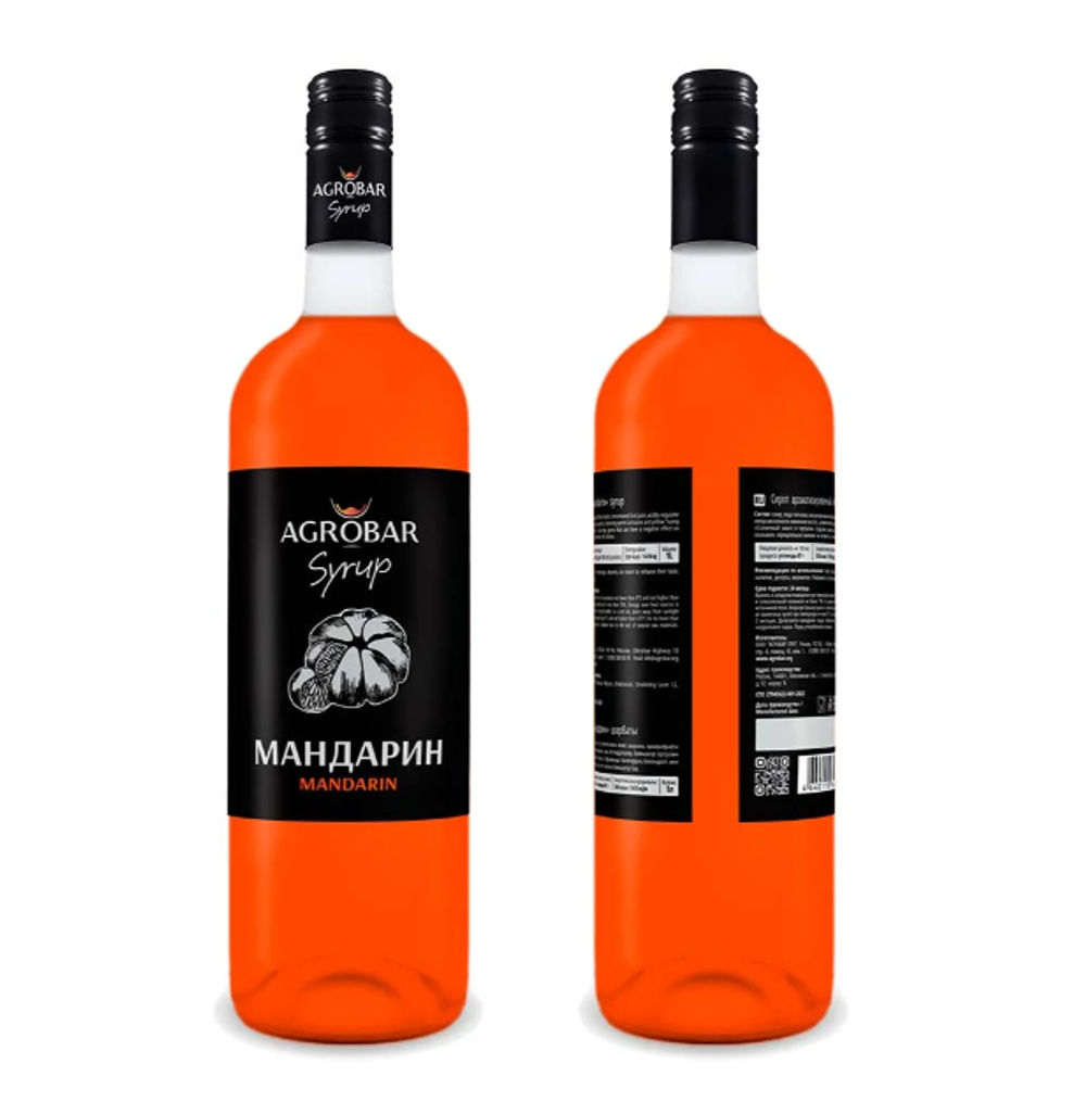Сироп «AGROBAR» со вкусом «Мандарин» (Mandarin Syrup), 1 л.
