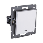 Выключатель 1-клавишный 10А/250В с LED подсветкой, белый Kollinger REA-S-002WH для Aspekt, Eleganz, Reflex