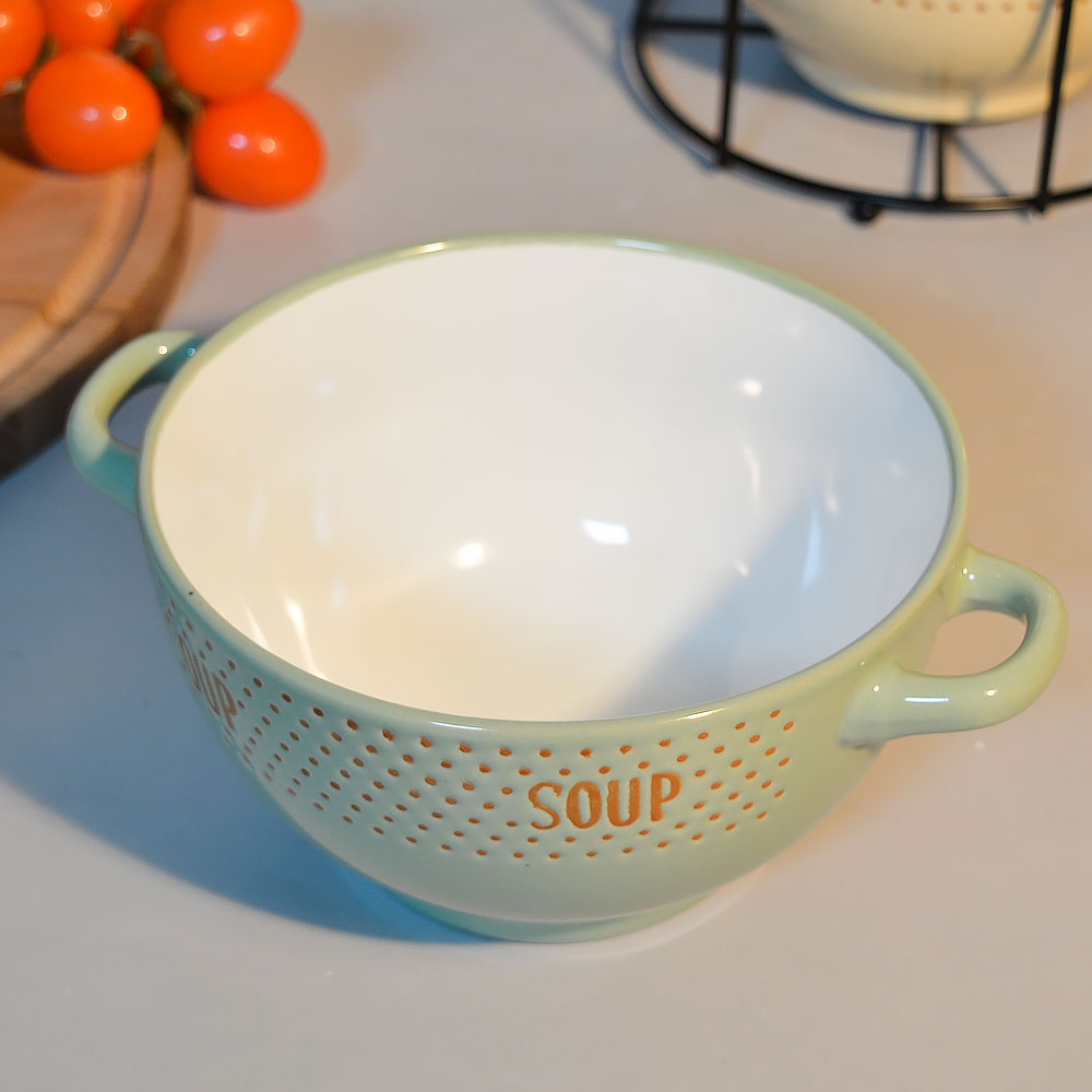 Набор бульонниц 6 предметов 650мл на подставке "Пастель"