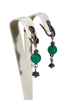 Серьги Завиток и нефрит