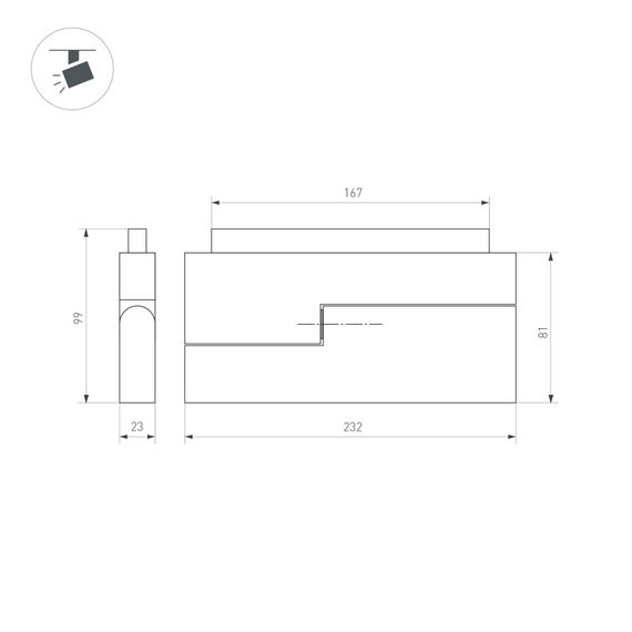 Трековый светодиодный светильник для магнитного шинопровода Arlight Mag-Orient-Flat-Fold-S230-12W Day4000 034661(1)