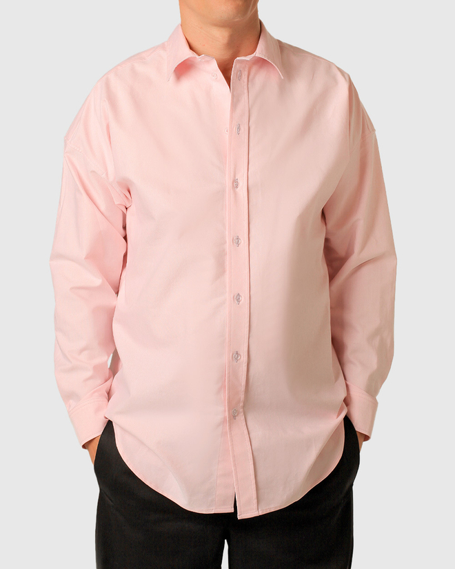 Мужская Рубашка из ткани оксфорд розовая