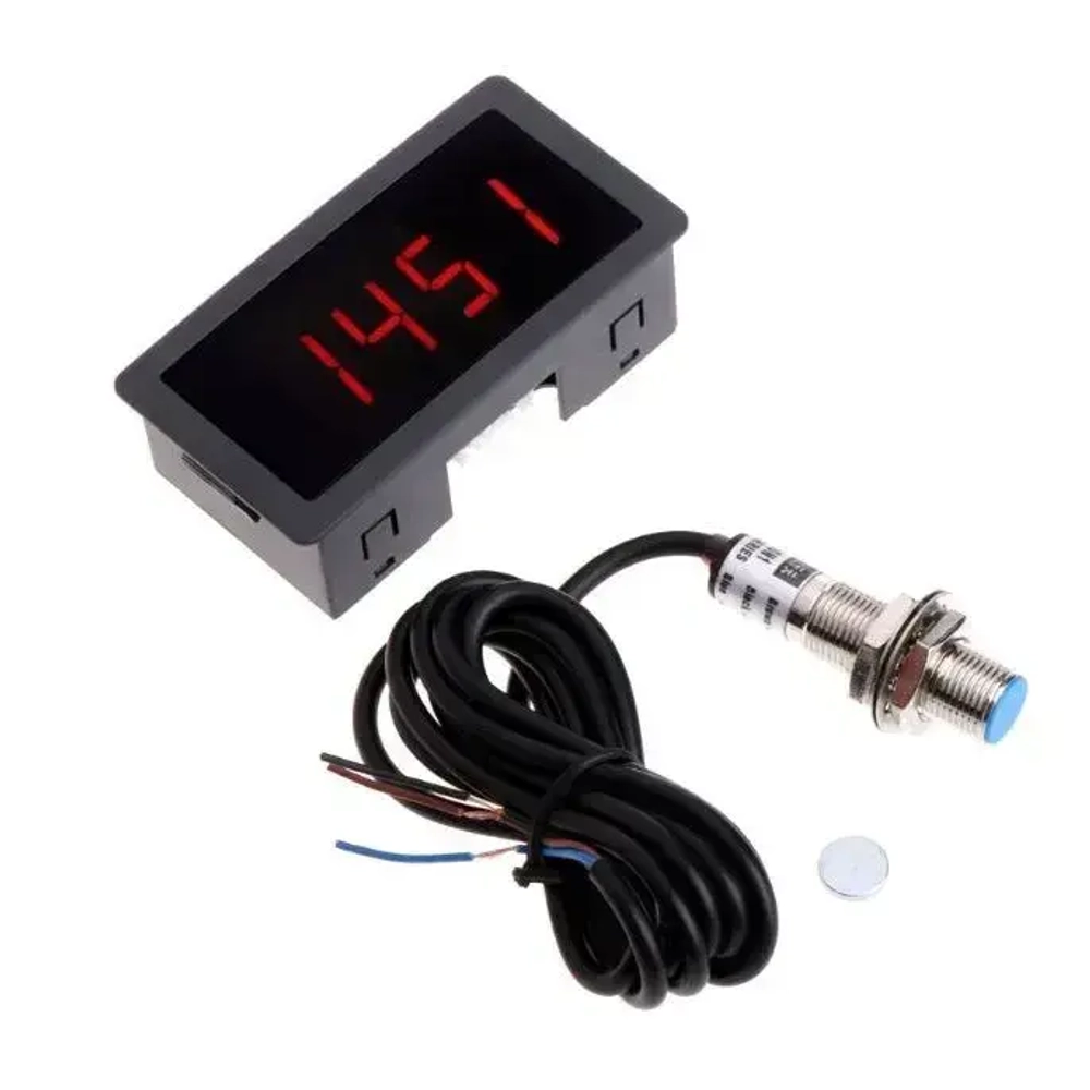 Цифровой тахометр, с датчиком Холла, 12 - 24 В постоянного тока, дисплей красный