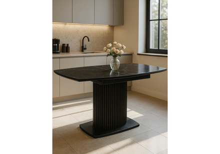 Керамический стол Woodville Фестер 160(205)х90 shakespeare black, черный