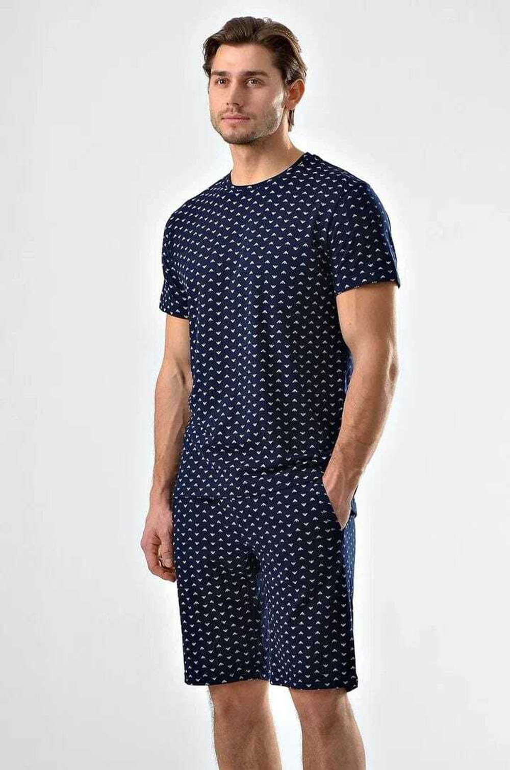 Пижама мужская шорты+футболка 88179