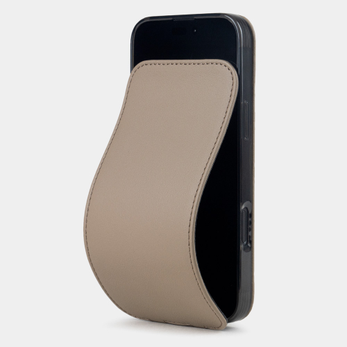 Кожаный чехол для iPhone 16 Pro Max, теленок бежевого цвета
