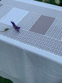 Скатерть 180x300 и 12 салфеток Palombella Guinone Elite сливочные