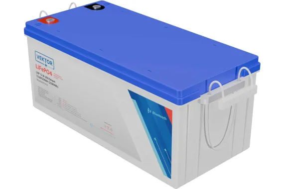Литиевый аккумулятор VEKTOR BATTERY LFP 12,8-200 Smart BMS 100A (Bluetooth 4.0)