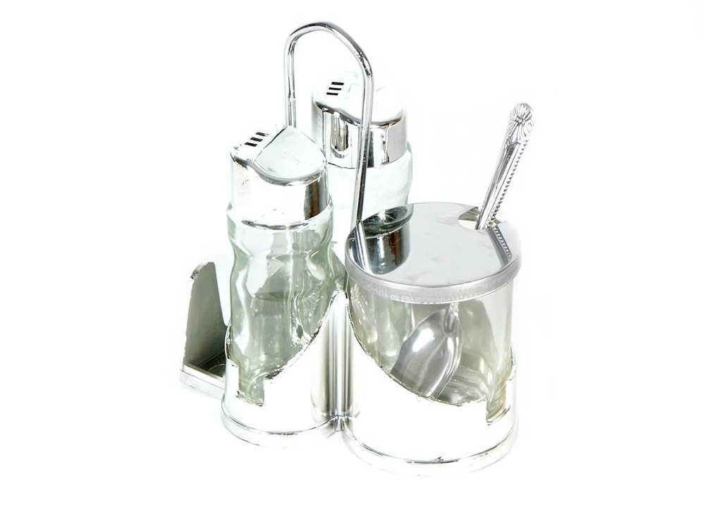 Набор для специй с салфетницей и горчичницей пластик (43213)