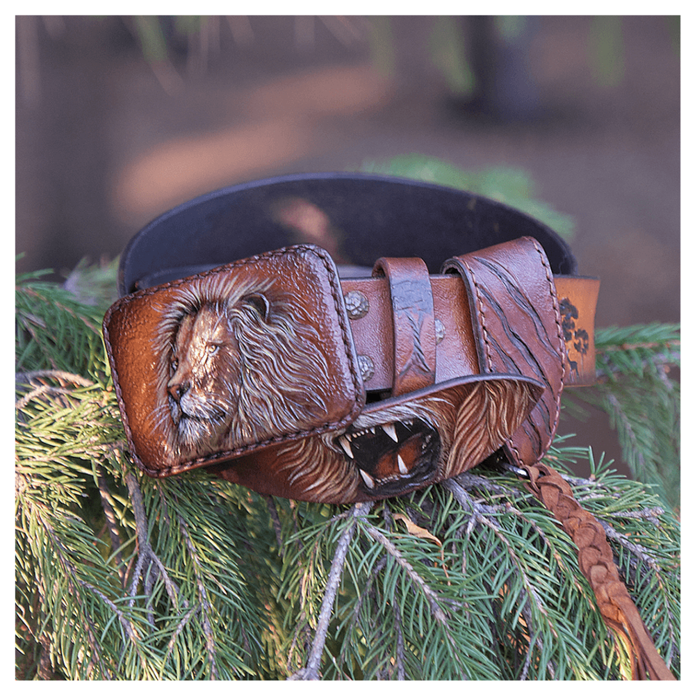 Кожаный ремень «Лев»