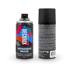 Краска аэрозольная черная матовая акриловая DECORIX - эмаль в баллончике для любых поверхностей 210 мл