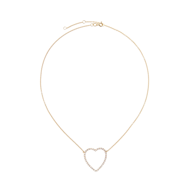 Колье Золотое Сердечко – Прозрачное