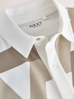 Рубашка с коротким рукавом для мальчика Next E98-654, Молочный, Коричневый