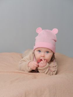 Шапка с ушками для новорожденного