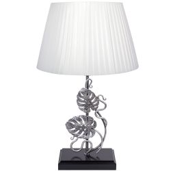 Настольный светильник Monstera Deliciosa (Монстера) Блек Античное серебро Шебби Белый