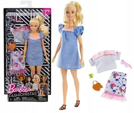 Кукла Barbie Mattel Fashionistas - Кукла Барби блондинка + одежда FRY79