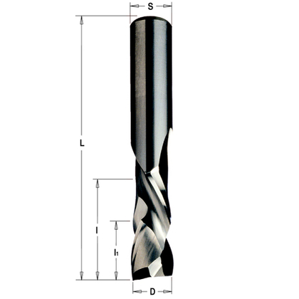 Фреза спиральная монолитная 8x32x80 Z=2+2 S=8 RH 190.080.11