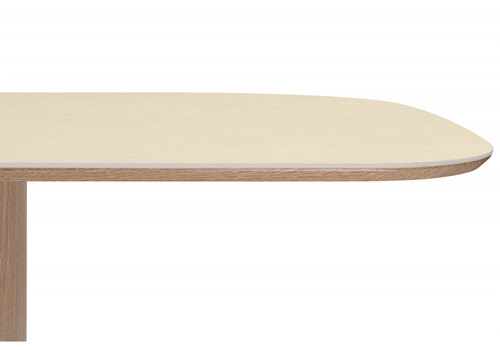 Керамический стол Woodville Эллипсо 200х90 okara light yellow, дуб американский