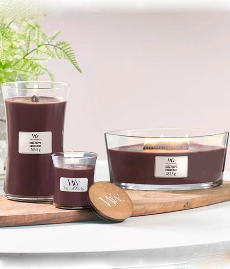 Темный мак, ароматическая свеча, WoodWick