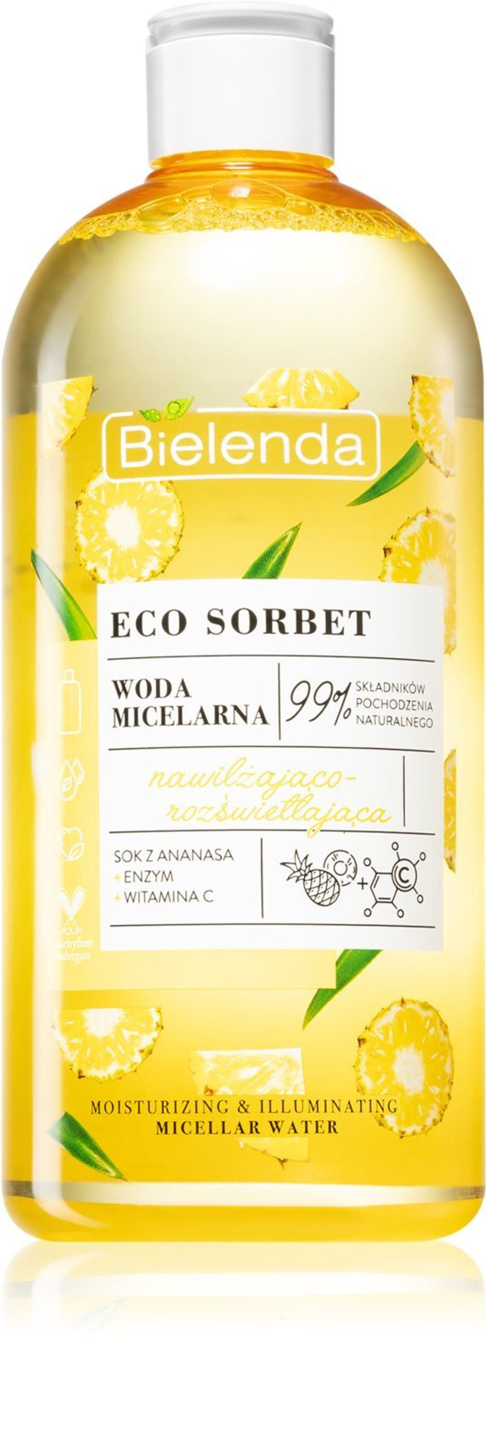 Bielenda Eco Sorbet Pineapple - увлажняющая мицеллярная вода /   500  ml  / GTIN 5902169045296