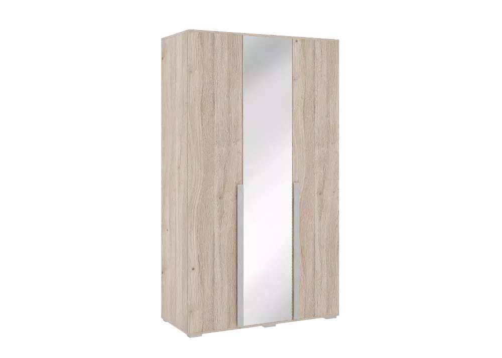 Шкаф трехдверный с зеркалом"Лайк" (Дуб Мария/Галька)