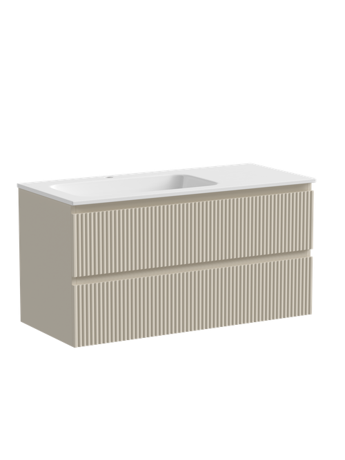 Тумба с раковиной Sancos Snob R 100 см SNR100LCE левая, beige soft