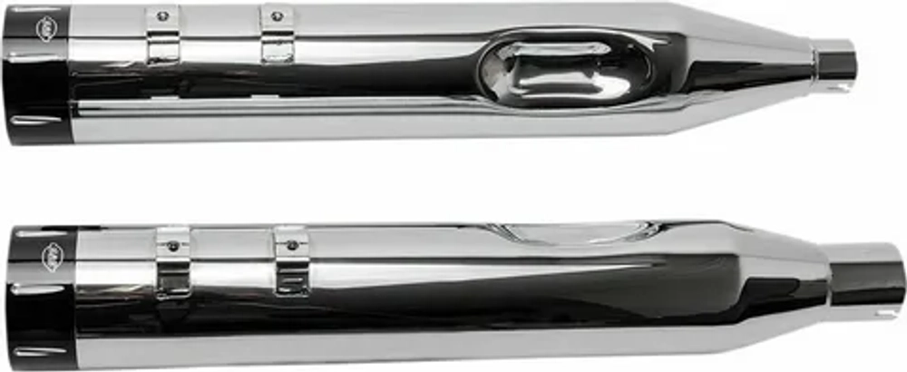 Muffler, Kit, Cast Thruster End Caps, Black End Caps, Mk45, Chrome, 2017-'21 M8 Touring