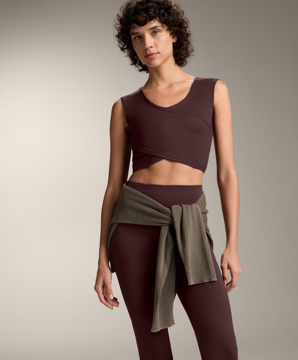 Oysho Топ Comfortlux, шоколадно-коричневый