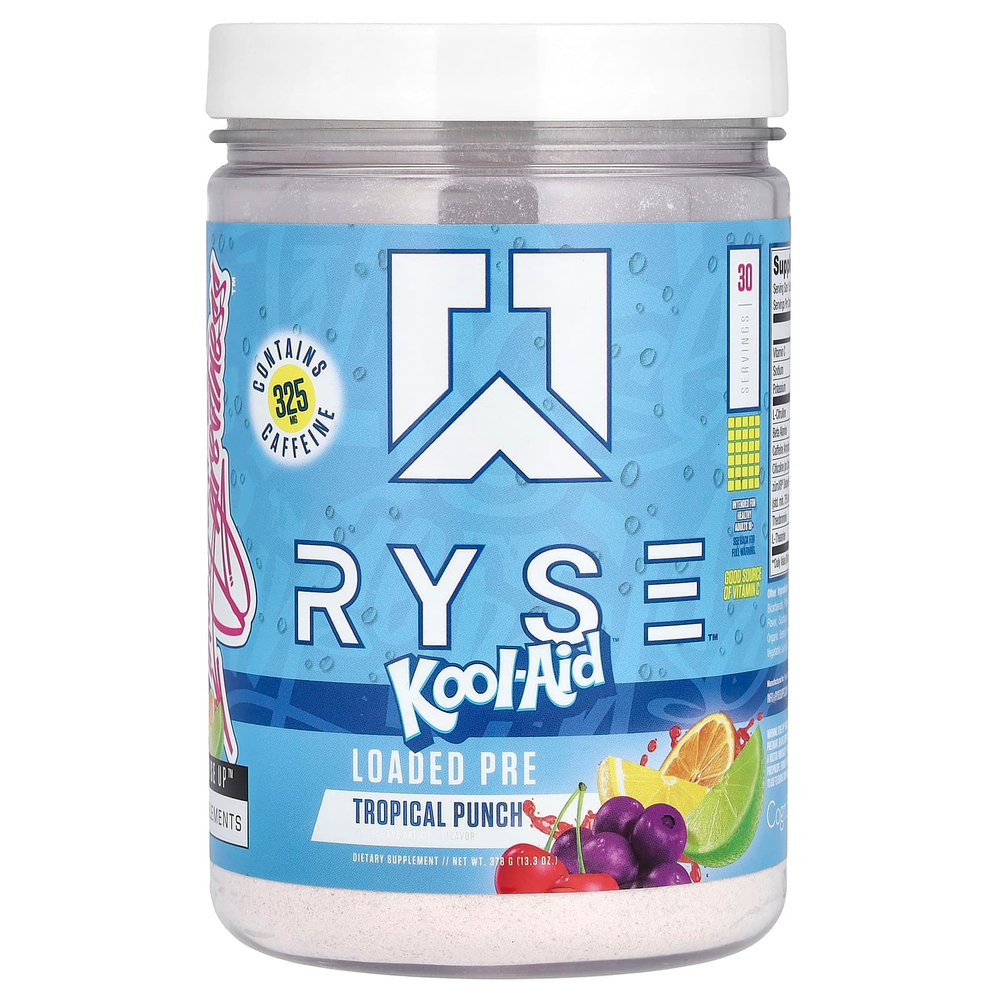 RYSE, Loaded Pre, Kool-Aid, тропический пунш, 378 г (13,3 унции)
