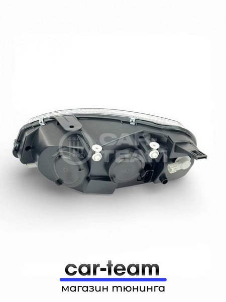 Фары на Лада Калина 1 передние с Bi LED модулями 2.5 дюйма, хром маска (под ключ)