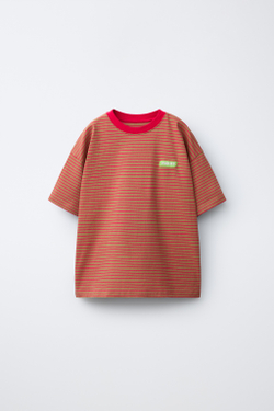 ZARA X PUKAS ФУТБОЛКА PUKAS SURF В ПОЛОСКУ, КОРИЧНЕВЫЙ
