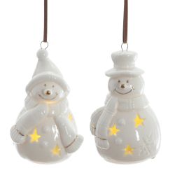 GAEM Фигурка декоративная подвесная "Снеговик" с подсветкой (2хLR44), L5 W5 H8 см, 2в.