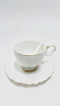Чайная пара "Нежность", однотонная белая